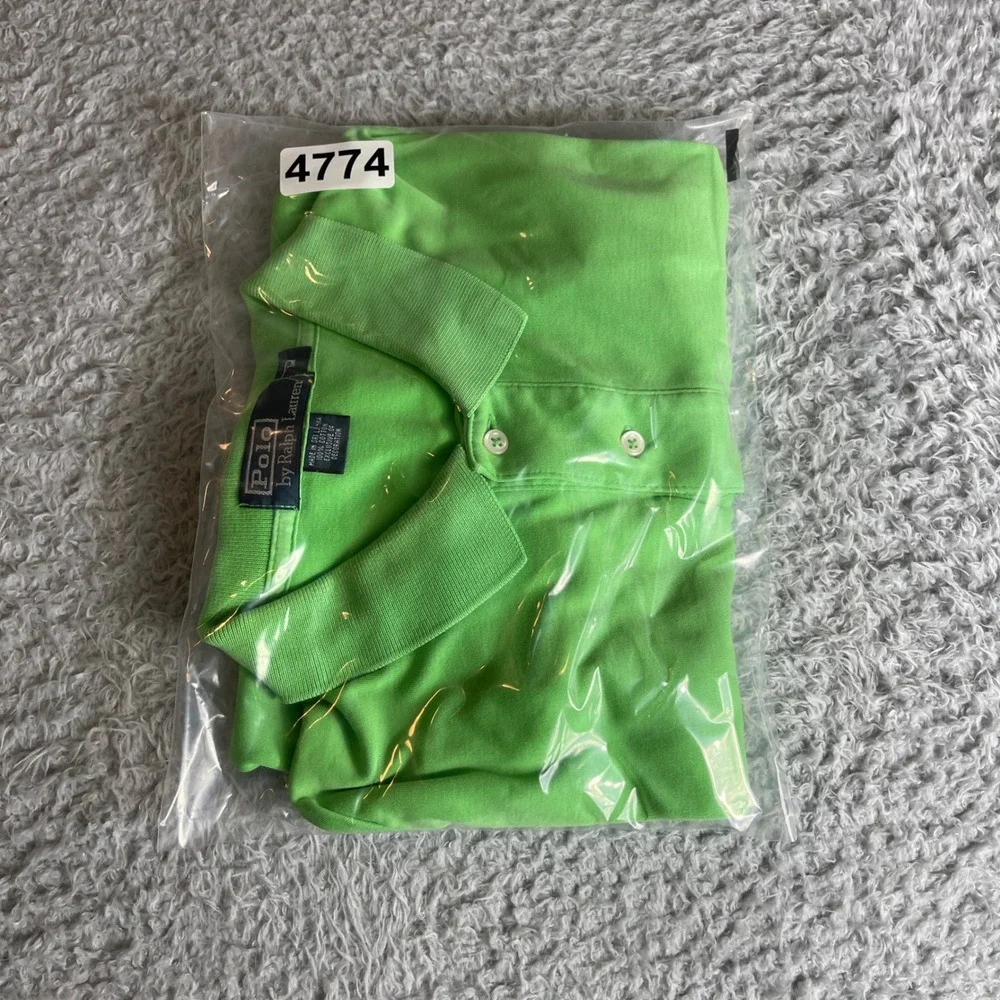 Polo Ralph Lauren Mens Lime Green Pink Pony Cotton Polo Shirt Large Classic Fit